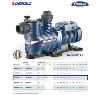 PEDROLLO Magnifica 3 de 1,5 HP - Bomba para piscinas