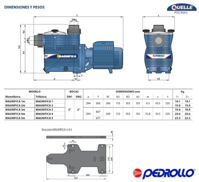 PEDROLLO Magnifica 5 de 3 HP - Bomba para piscinas