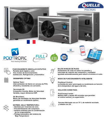 POLYTROPIC Master Inverter L+ Bomba de Calor para Piscinas – 27,8 kW (94.000 BTU)